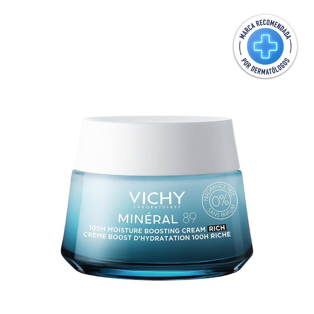 Vichy Mineral 89 Crema Boost Hidratacion 100H Piel Seca 50 mL