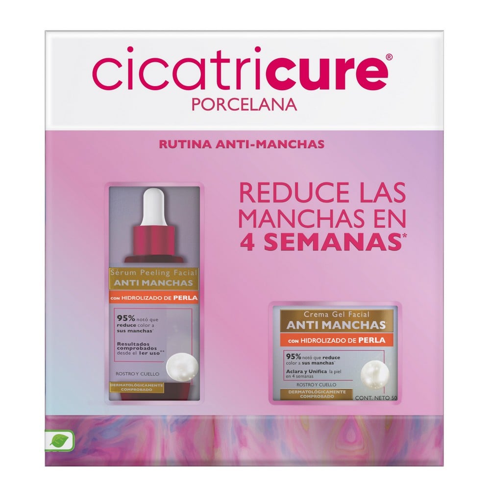 Cicatricure Porcelana Cr.gel Fac.a.manchas 50 G+serum Peeling Fac.a.manchas 30 mL